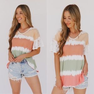 tie dye striped top